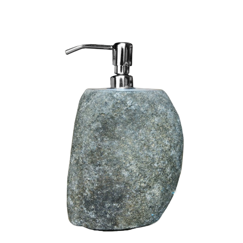 Distributeur de savon en pierre de rivière