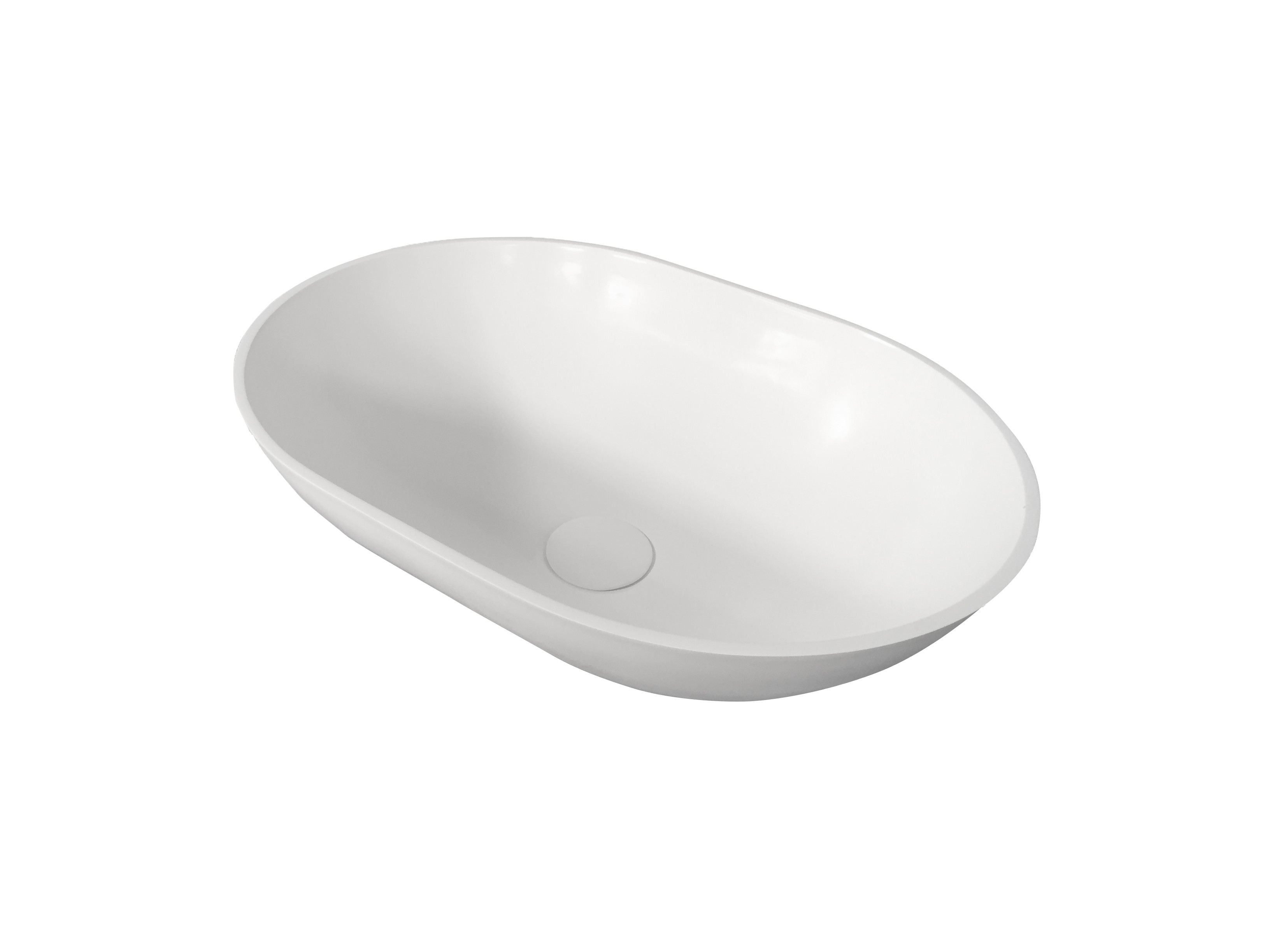 Vasque à poser ovale 47 cm en Solid surface - Sandoa
