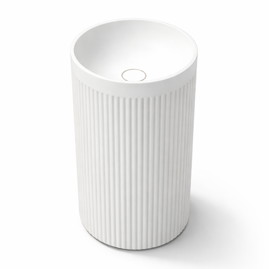 Vasque sur pied 40 cm en solid surface - Reina
