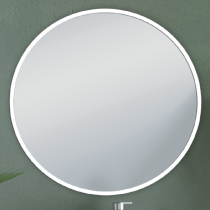 Miroir rond encadrement blanc 70cm