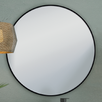 Miroir rond encadrement noir 70cm