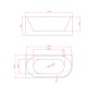 Dimensions baignoire avec angle à gauche en acrylique 170 cm - Mel