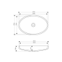 Dimensions vasque à poser 60 cm en solid surface - Ornella