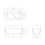 Dimensions baignoire ilot ovale en acrylique 170 cm - Elisa